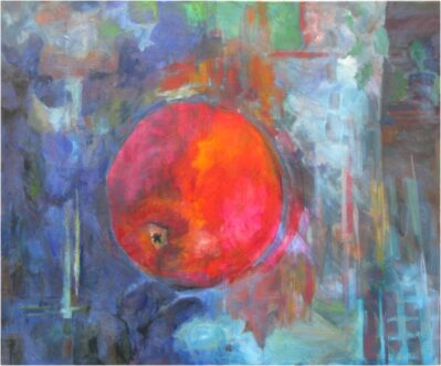 Falling Apple oil painting