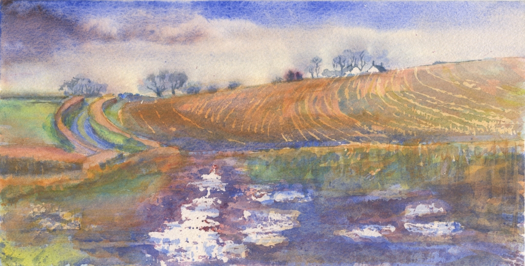 Track by Ploughed Field