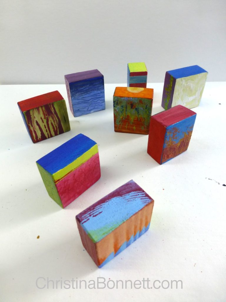 Acrylic on Wood demos for Devon Open Studios 2018