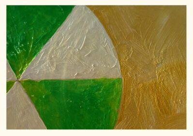 Sunhade and sand greeting card